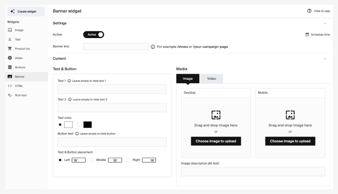 Banner widget