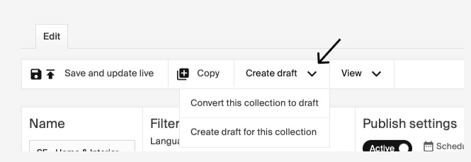 Working with drafts